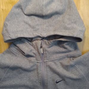 Nike Dri Fit Small Swoosh Zipper Hoodie Sweatshirt